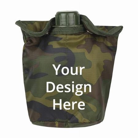 Green Customized Outdoor Camping/Hiking/Trecking Military Canteen Plastic Bottle with Pouch 1 Litre