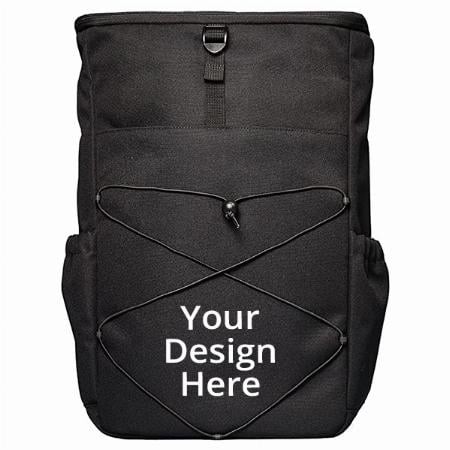 Black Customized Backpack with Water Repellent Fabric, Suitable For Up To 43.18 cm Laptop