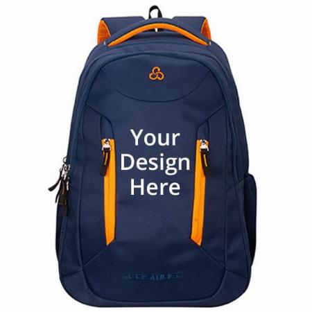 Navy Blue Customized 38L Laptop Backpack With 2 Compartments