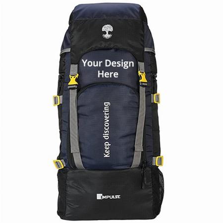 Black Customized Men's Rucksack Tourist Travel Backpack