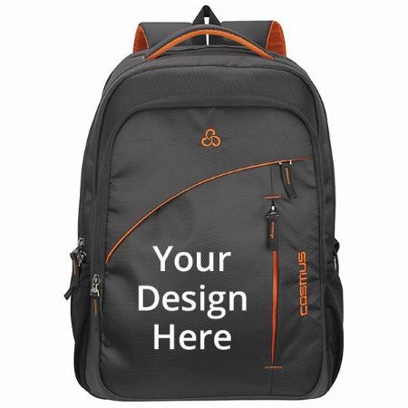 Dark Grey Customized 38L Large Laptop Backpack With 3 Compartments