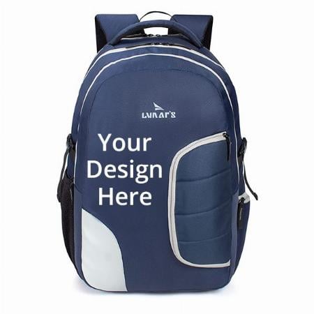 Blue Customized 45L Laptop Office/School/Travel/Business Backpack, Water Resistant - Fits Up to 15.6 Inch Laptop