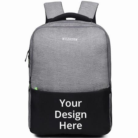 Grey Black Customized Wildhorn 31L Water Resistant Office Laptop Bag / Backpack Fits 15.6 Inch Laptop