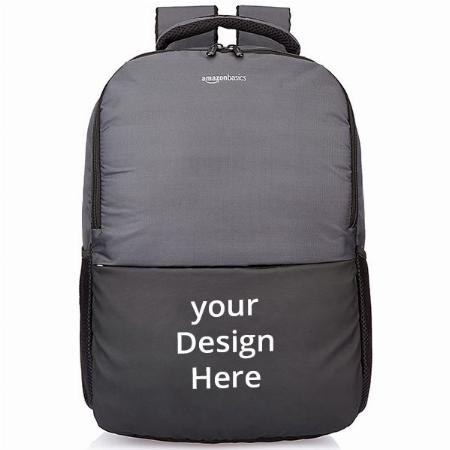 Black Grey Customized Casual Backpack for 15.6 inch Laptop