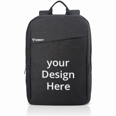 Black Customized Casual Laptop Bag 25 Liter Office &amp; College Bag with Water Repellent Backpack