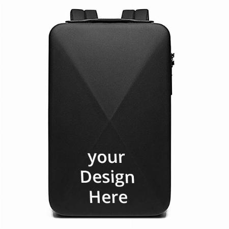 Black Customized Titanium Multifunctional Hard Shell Waterproof Business Travel Laptop Backpack for Men and Women