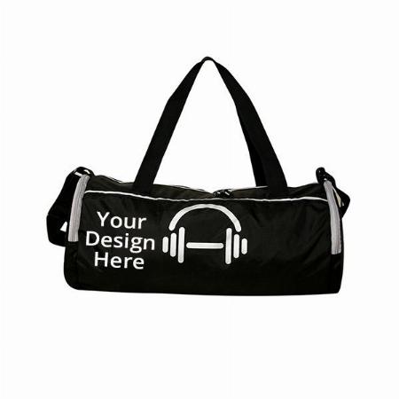 Black Customized Gym Bag, Shoulder Bag for Men &amp; Women with Separate Shoe Compartment