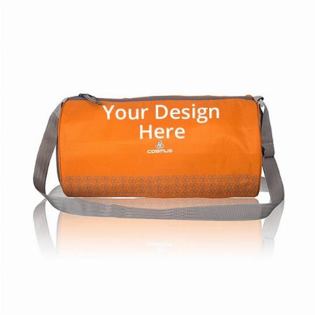 Orange Customized Gym Bag Multipurpose Polyester Sports Bag with Shoe Compartment