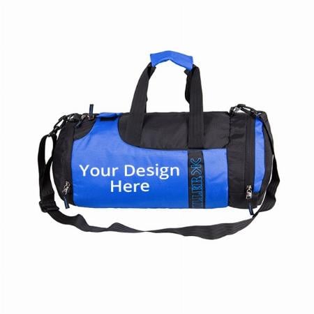 Blue Black Customized Polyester 10 inches Gym Bag