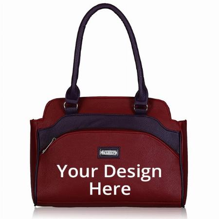 Wine Red Customized Women Handbag