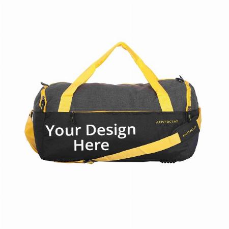 Yellow Black Customized Duffel Gym Bag