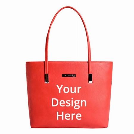 Red Customized Lino Perros Women Leather Tote Bag