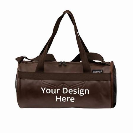 Tan Customized Men's and Women's Gym Duffel Shoulder Bag with Emboss Logo