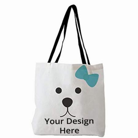 White Puppy Customized Canvas Tote Bag