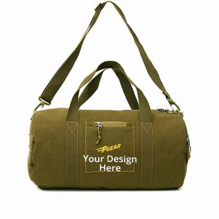 Olive Green Customized F Gear Army 30 liters Canvas Gym Bag