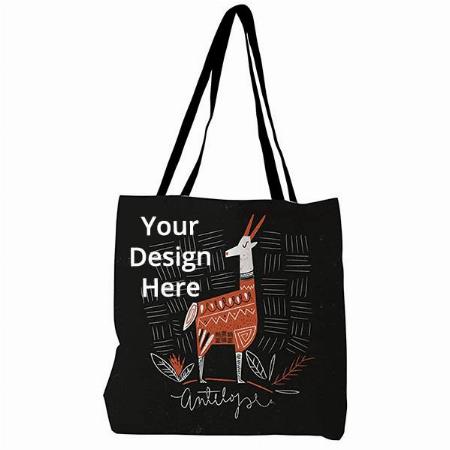 Black Customized Canvas Tote Bag