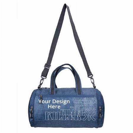 Navy Blue Customized Water Polyester 27 Litre Large Gym Bag (9.5"x 18"x 9.5")