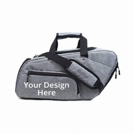 Grey Customized Shibui Sports Polyester Ykk Zippers and Shoes Compartment Waterproof Large Travel Duffle Bag (22 x 10 x 12 Inch)