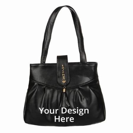 Black Customized Women's Casual Daily Use Travel/Office Handbag