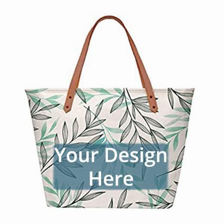 Leaf Design Customized Canvas Tote Bag for Women