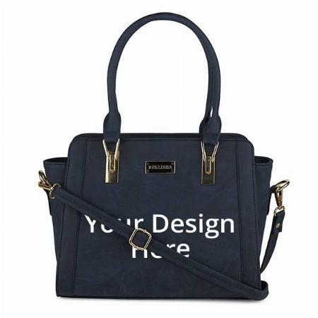 Blue Customized Women's Textured Premium Handbag