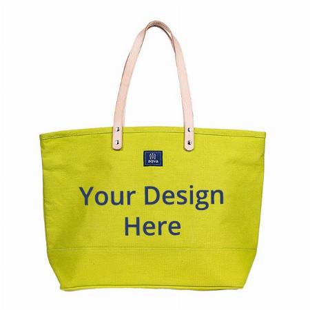 Lime Customized Solid Tote Bag, Sturdy & Durable with Top Zip, Inner Zip Pocket