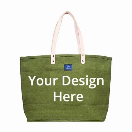 Olive Green Customized Solid Reusable Shoulder Bag with Top Zip, Inner Zip Pockets