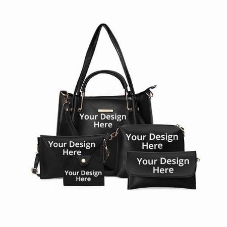Black Customized Women Handbag (Set of 5)