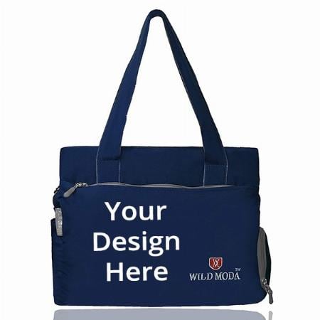 Navy Blue Customized Women's Shoulder and Tote Bag