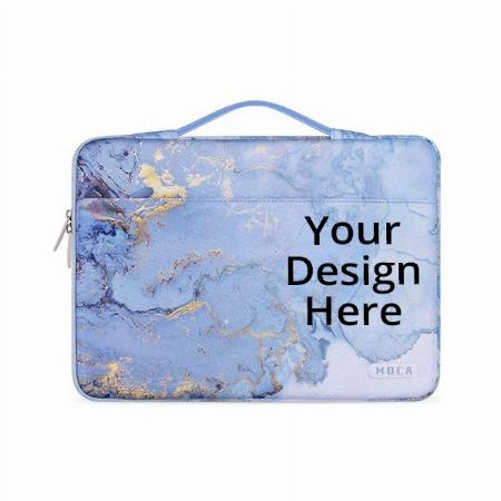 Aquatic Blue Customized Waterproof Velvety Interior Sleeve Bag Pouch Carry Case for 13.3" inch Laptop Sleeve
