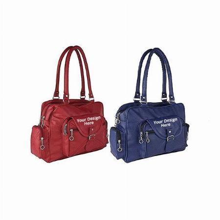 Blue Red Customized Women's Handbag (Combo of 2)