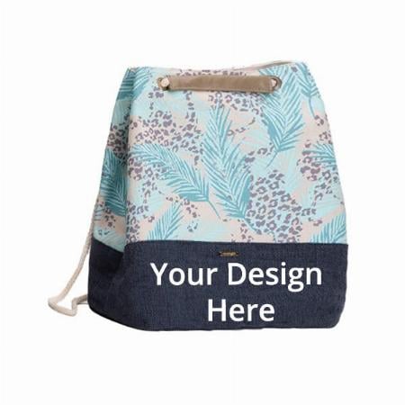 Beach Blue Customized Stylish Convertible Bucket Bag