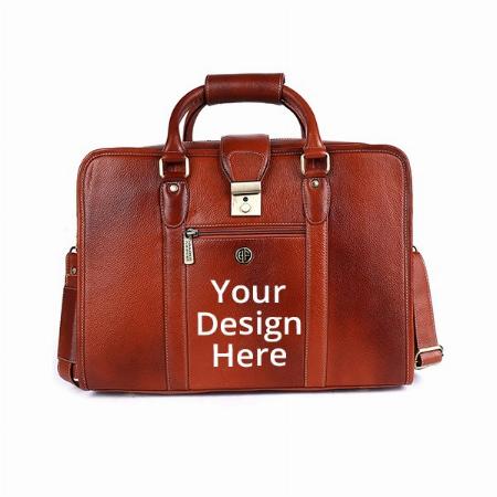 Tan Customized 15.6 inch Premium Laptop Messenger Bag