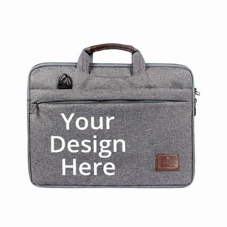 Grey Customized Slim 15.6 inch Laptop Bag Briefcase