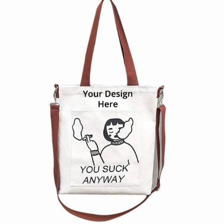 White Customized Graphic Tote Bag
