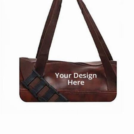 Brown Customized Durable Water Resistance Duffle Workout Shoulder Bag for Men &amp; Women Light Weight Multiple Use