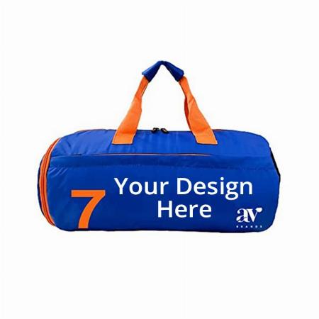 Blue Customized 20 L Gym Bag with Shoe Compartment &amp; Green Gym Bottle Shaker