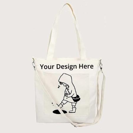 White Customized Reusable Shopping Book Bag