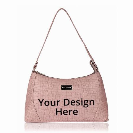 Pink Customized Croc-Pattern Handbag