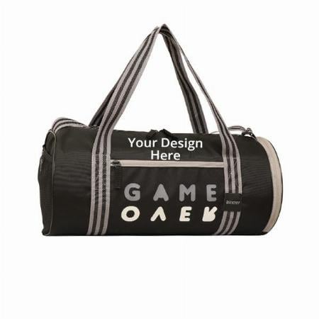 Black Customized Gym Duffle Sports Bag