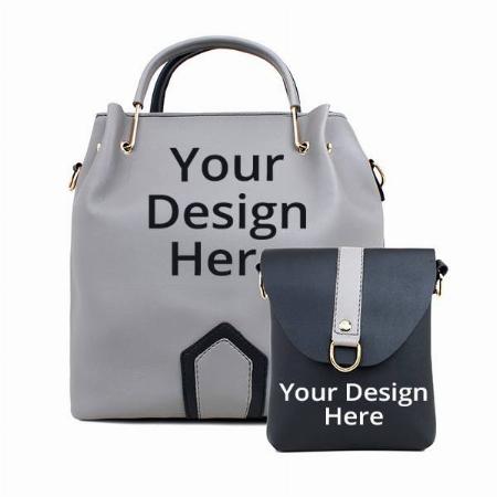 Grey Black Customized Multicolor Women's Handbag (Pack of 2)