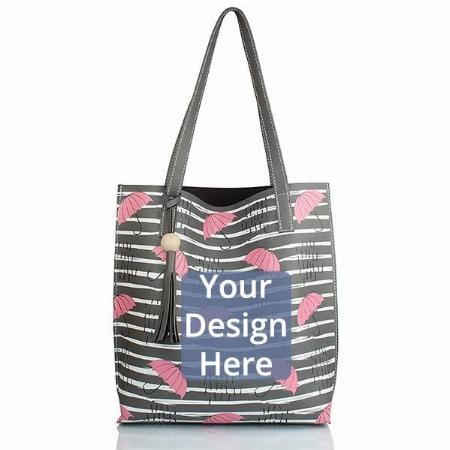 Grey Customized Women's Tote Bag