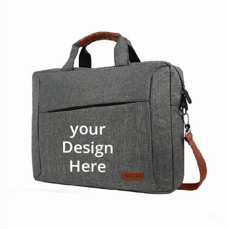 Grey Customized Bag fits upto 15.6" Laptop/Macbook with Handles &amp; Detachable Shoulder Strap, Spacious Compartments