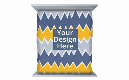 Yellow and Grey Zig-Zag Customized Double Bedsheet with 2 Pillow Covers