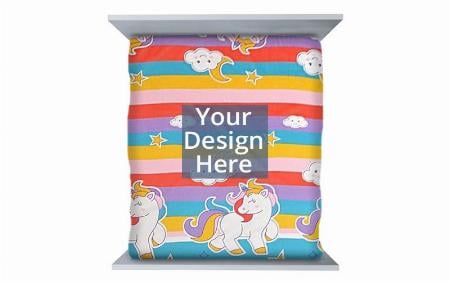 Unicorn Customized Bedsheet for Double Bed with Pure Microfiber (Size 90 x 90 inch, Pillow Cover Size 18x28 Inch)