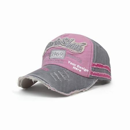 Pink Customized Denim 1969 Stylish Baseball Cap For Men Women (Fit Head Size - Approx 54 cm To 60 cm)