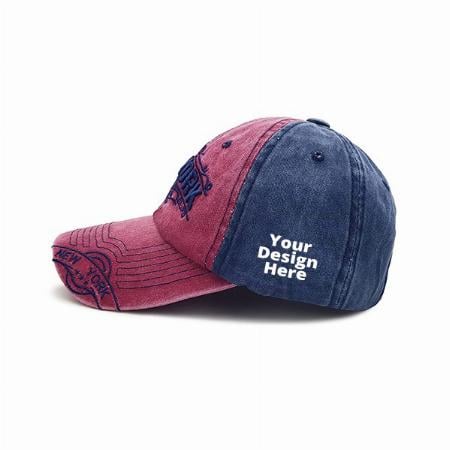 Blue Customized Solid Baseball Casual Sports Adjustable Cap