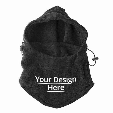 Black Customized Face Cover Neck Winter Cap