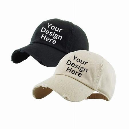 Black and Off White Customized Baseball Cap Pack of 2
