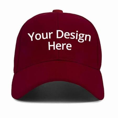 Red Customized Stylish Solid Colour Snapback Baseball Unisex Cap With Adjustable Buckle (Suitable for Head Size 54-60cm)